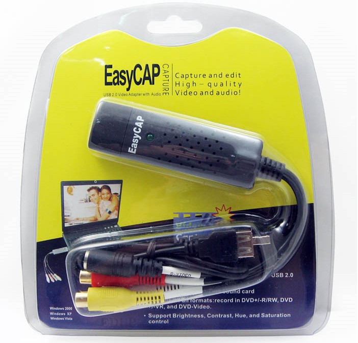 Easycap USB 2.0 easy cap Video TV DVD VHS DVR Capture Adapter usb video  capture video capture device-Other Products-FMUSER FM/TV Broadcast One-Stop  Supplier