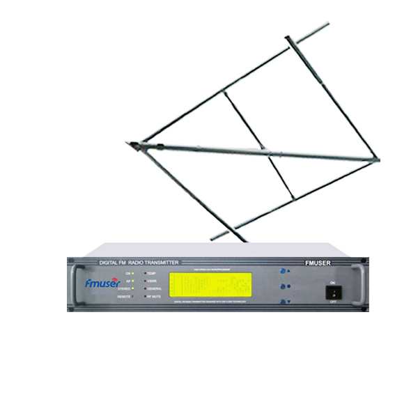 Tarchuradóir raidió steirió FMSUER FU618F-100Watt 100Watt 2U FM + Antenna Polarized Ciorclach + Cábla 15m