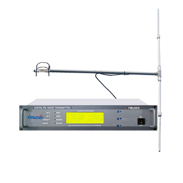 Émetteur FM professionnel FMUSER CZH618F 30W 2U + Kit d'antenne dipôle DP100 1/2 onde pour station de radio FM / Service d'église en voiture / Cinéma / Parking