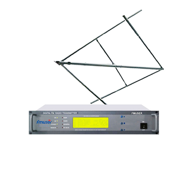 FMUSER FU618F-300C מקצועי 300 ואט משדר FM משדר רדיו משדר FM + CP100 אנטנה מקוטבת מעגלית + 20 m כבל SYV-50-7 לתחנת רדיו