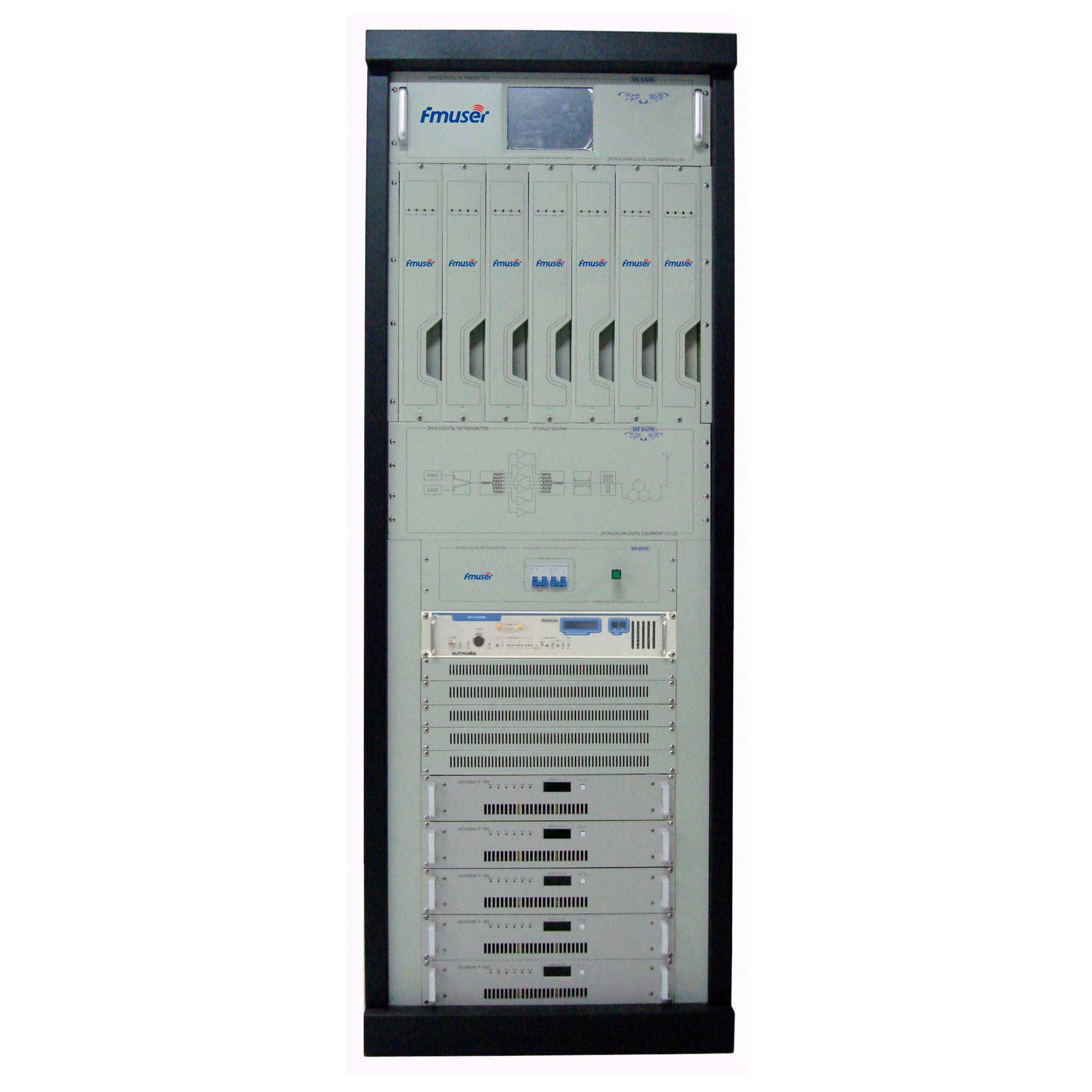 Analogový televizní vysílač FMUSER CZH518A-5KW 5KW 5000 W Profesionální analogový televizní vysílač VHF / UHF pro televizní stanice