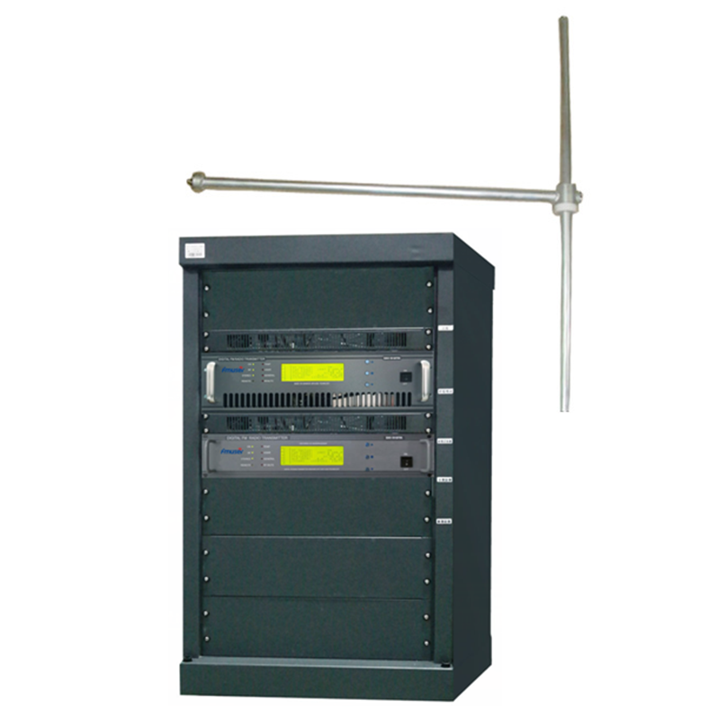 FMUSER FU618F-1KW Professional 1000watt 1kw RACK FM-sändare FM-sändningssändare + FU-DV1 Dipole FM-antenn + 30m 1/2 '' kabel för FM-radiostation