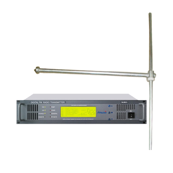 FMUSER FU618F-500C Профессиональный FM-передатчик мощностью 500 Вт Передатчик FM-вещания + Дипольная FM-антенна FU-DV1 + 30-метровый кабель 1/2 '' для FM-радиостанции