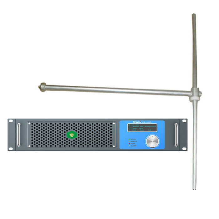 FMUSER FU-1000D professzionális 1000 Wattos, 1 kW-os FM rádió adó FU-DV1 antennával + 30 m 1/2 "kábellel a városi / közösségi / kereskedelmi rádió számára