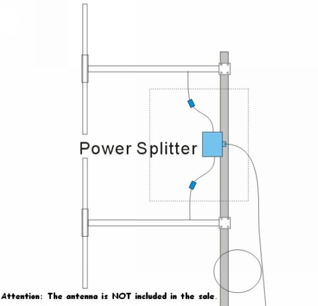 FMUSER 2 Way Poder Splitter combinados 300w para FM Antena Dipolo