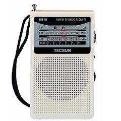TECSUN R-218 Radio AM / FM / TV Pocket Radio R218 Radio Marresit Built-In Kryetari bateri Ekonomik konsumojnë