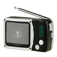 Jaunums! TECSUN R-208 Small Desktop AM / FM Portable DSP Stereo Radio uztvērējs darba par 200 stundām