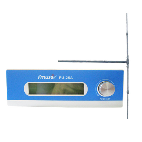 Engros Amazon FMUSER FU-25A 25W lang række FM-sendersæt FM-sendesender + 1/2 Wave Dipole-antenne til FM-radiostation Mono / stereo justerbar SWR Tempbeskyttelse CZE-T251 CZH-T251