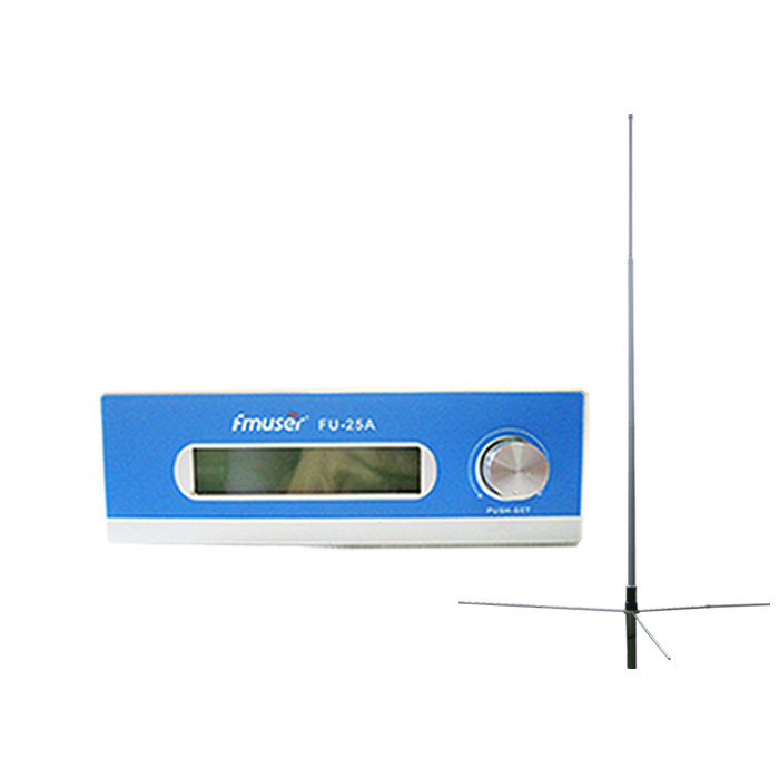 Venta al por mayor Amazon FMUSER FU-25A 25W Transmisor FM de largo alcance Kit de transmisor de transmisión FM Excitador FM Excelente calidad de sonido 0-25w Ajustable + 1/2 Wave GP Antena para estación de radio FM CZE-T251 CZH-T251
