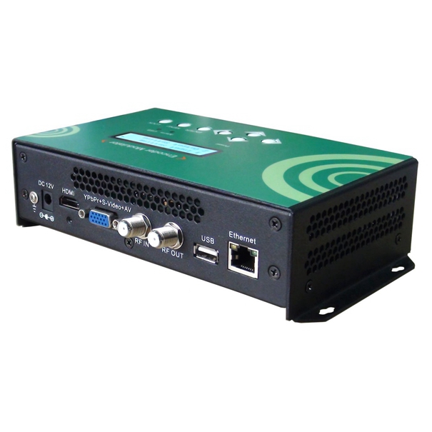 FUTV4658 DVB-C (QAM) / DVB-T / ATSC 8VSB / ISDBT MPEG-4 AVC / H.264 HD Encoder Modulator (Tuner, HD, YPbPr / CVBS (AV) / S-Video in; RF out) med USB-post / Spara / Uppspelning / Uppgradering och webbserverhantering för hemmabruk
