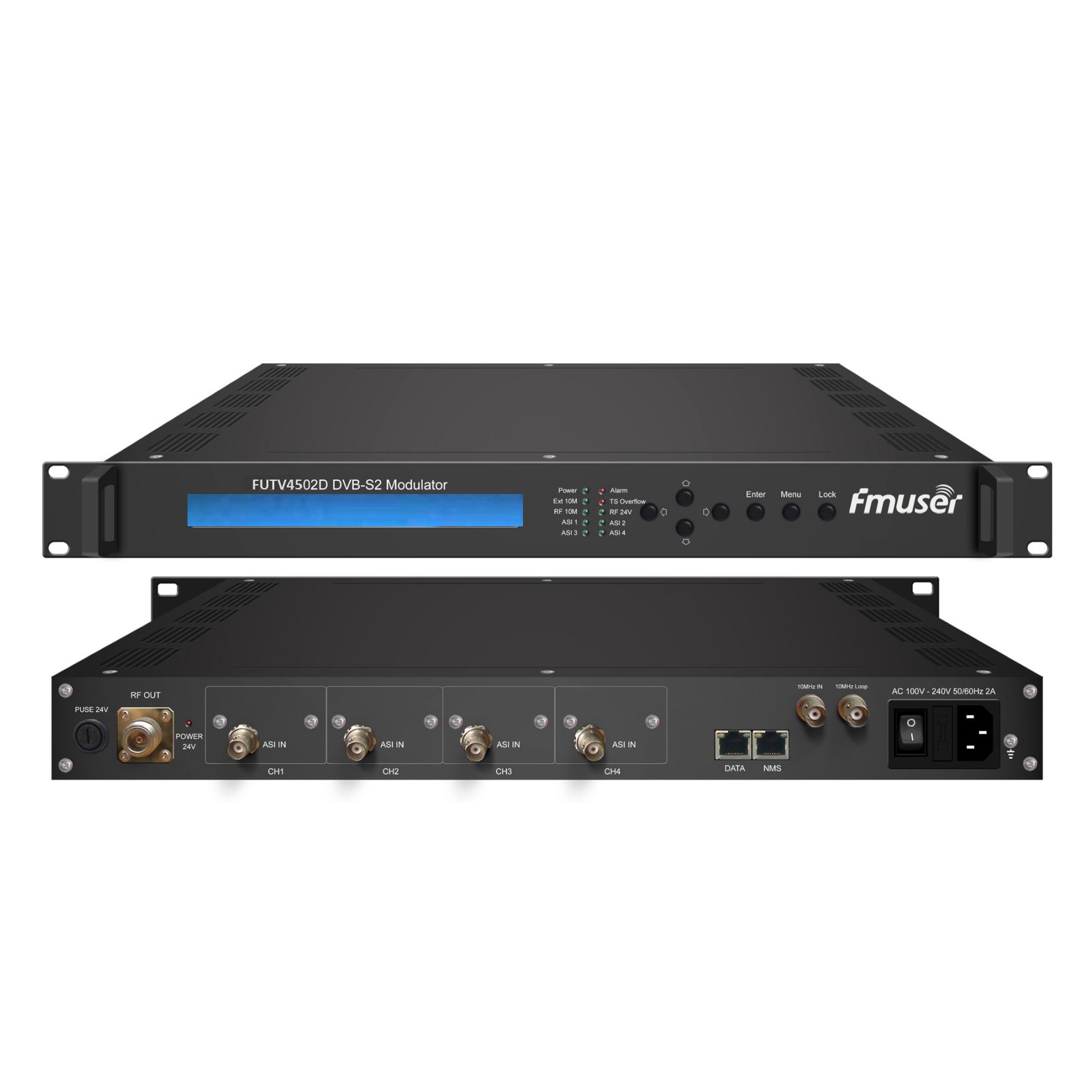 FMUSER FUTV4502D DVB-S2 Modulator(4*ASI in,BISS, 24V RF output,)with network management