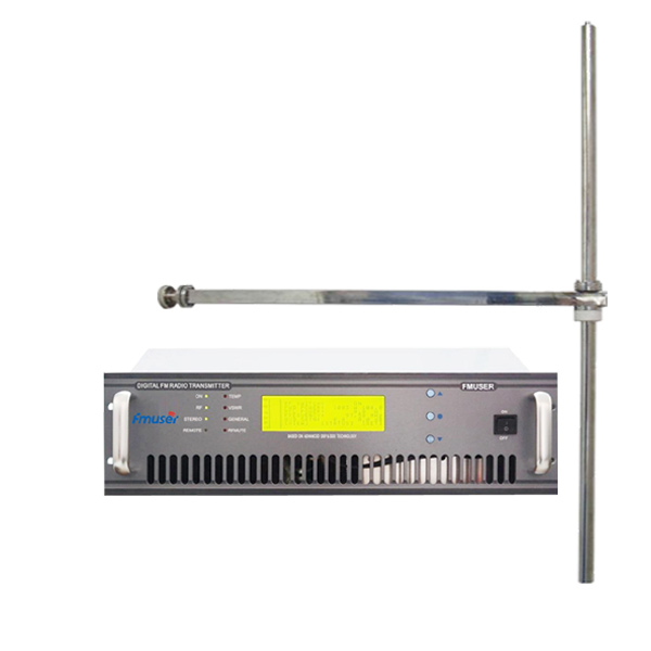 FMUSER FU618F-1000C Professional 1000watt 1kw FM-lähetin FM-radiolähetin + 1 Bay FM-DV1-dipoliantenni FM-radioasemalle