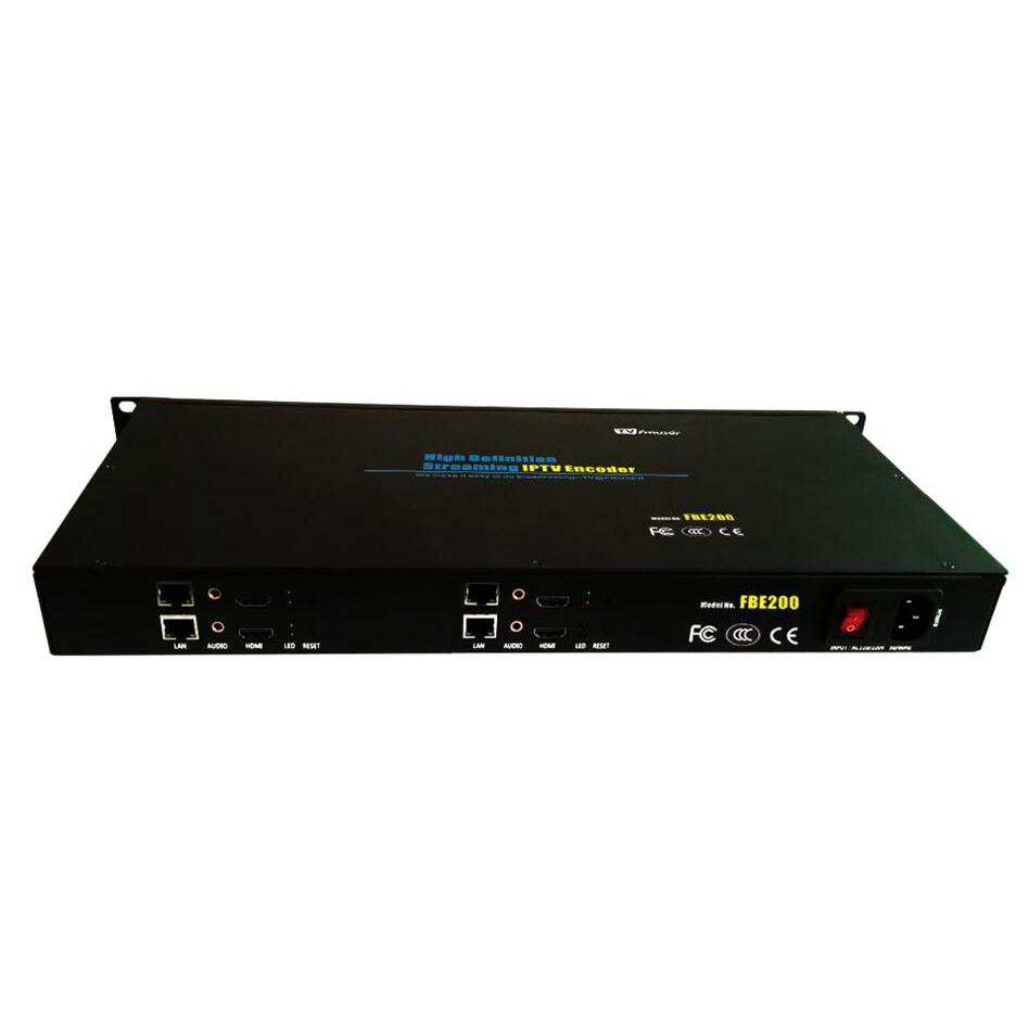 FMUSER 4 in 1 4 Channel H.264 / H.265 HD HEVC IP IPTV Video Encoder Support WiFi, SRT HLS M3U8 ffmpeg VLC, HTTP RTSP RTMP RTMPS UDP ONVIF for Youtube, Facebook, Wowza Live Streaming-FBE204-H.265
