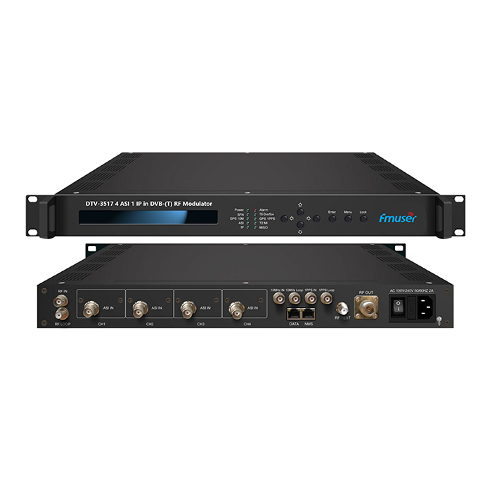 FMUSER DTV-3517B 2/4 ASI/DVB-S/S2 1 IP(UDP) в DVB-S/S2 ВЧ/ПЧ модулятор