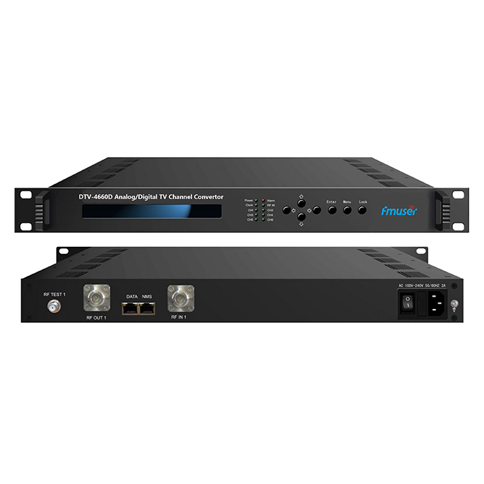 FMUSER DTV-4660D Аналоговый/цифровой DVB-C/T, ATSC, ISDB-T, PAL, NTSC и т. д. RF in RF out Преобразователь частоты ТВ-канала