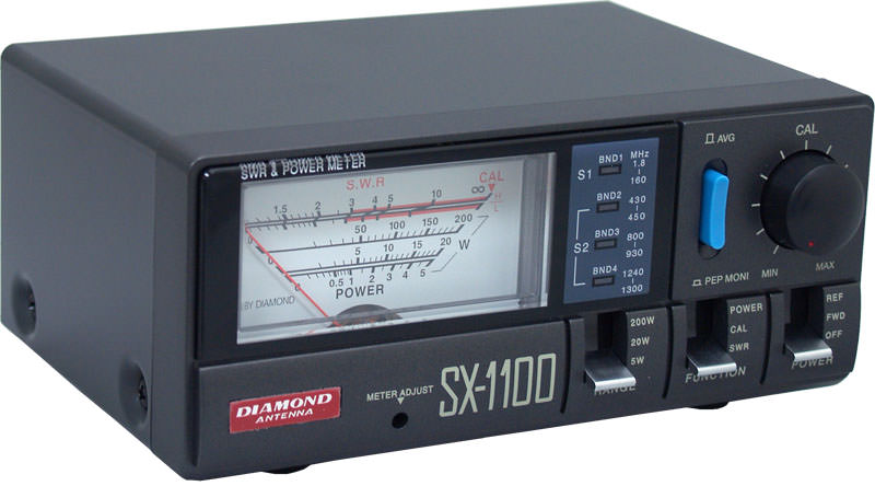 Fmuser Novo Diamond SX1100 Quad-Band SWR de onda curta e medidor de potência de onda estacionária de RF