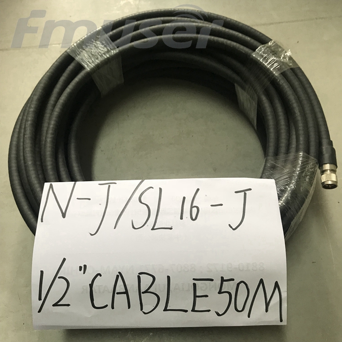 FMUSER Cable de 1/2 '' RF Cable de alimentación de antena FM coaxial 50 metros con conector NJ SL16-J L16 macho-conector macho SL16