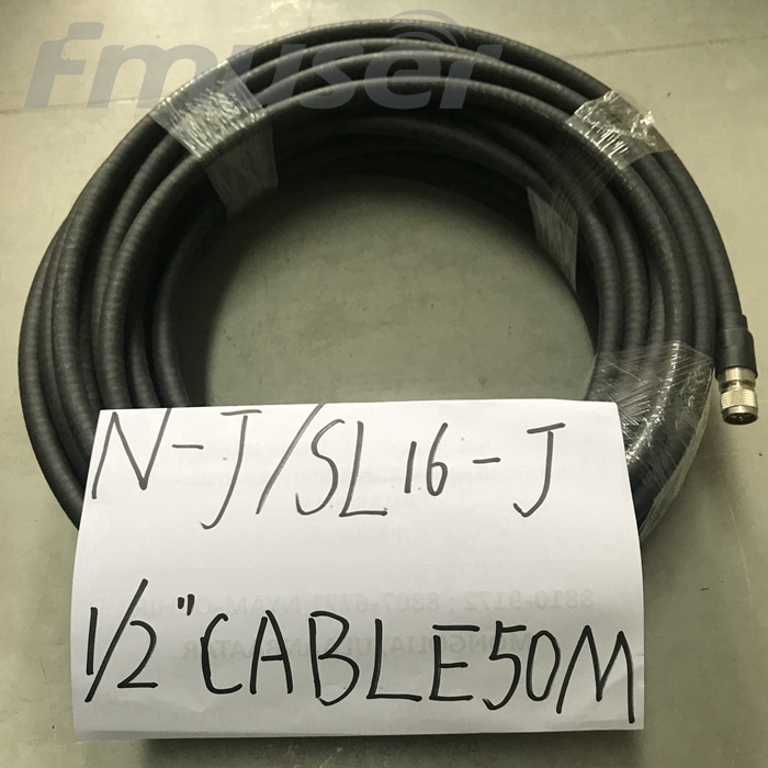 FMUSER 1/2 "RF Cable FM Antenna feeder Cable Coaxial 50 mita na NJ SL16-J kontakt L16 Kiume -SL16 Kiunganishi cha kiume