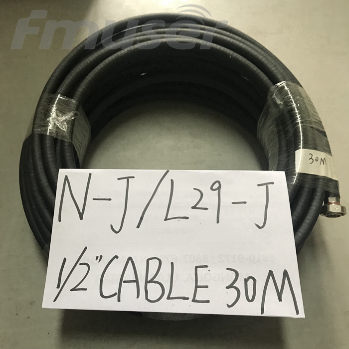 FMUSER 1/2'' RF Cable FM Antenna Feeder Cable Coaxial 30 Meters with N-J L29-J Connector L16 Male -L29 Male Connector