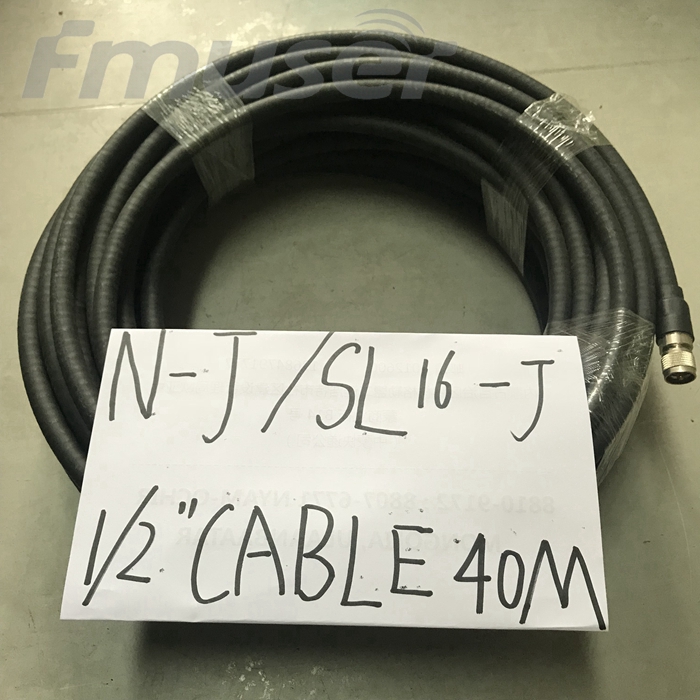 FMUSER 1/2'' RF Cable FM Antenna Feeder Cable Coaxial 40 Meters with N-J SL16-J Connector L16 Male -SL16 Male Connector