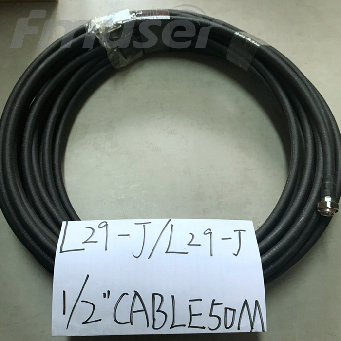 Cable FMUSER 1/2 '' RF Cable d'antenes FM Cable coaxial de 50 metres amb connector L29-J L29-J L29 Mascle -L29 Connector masculí
