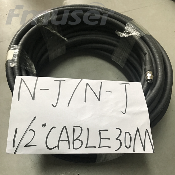 FMUSER 1/2 '' RF Cable FM ալեհավաքի սնուցող մալուխային Coaxial 30 մետր NJ NJ միակցիչով L16 Արական -L16 արական միակցիչով